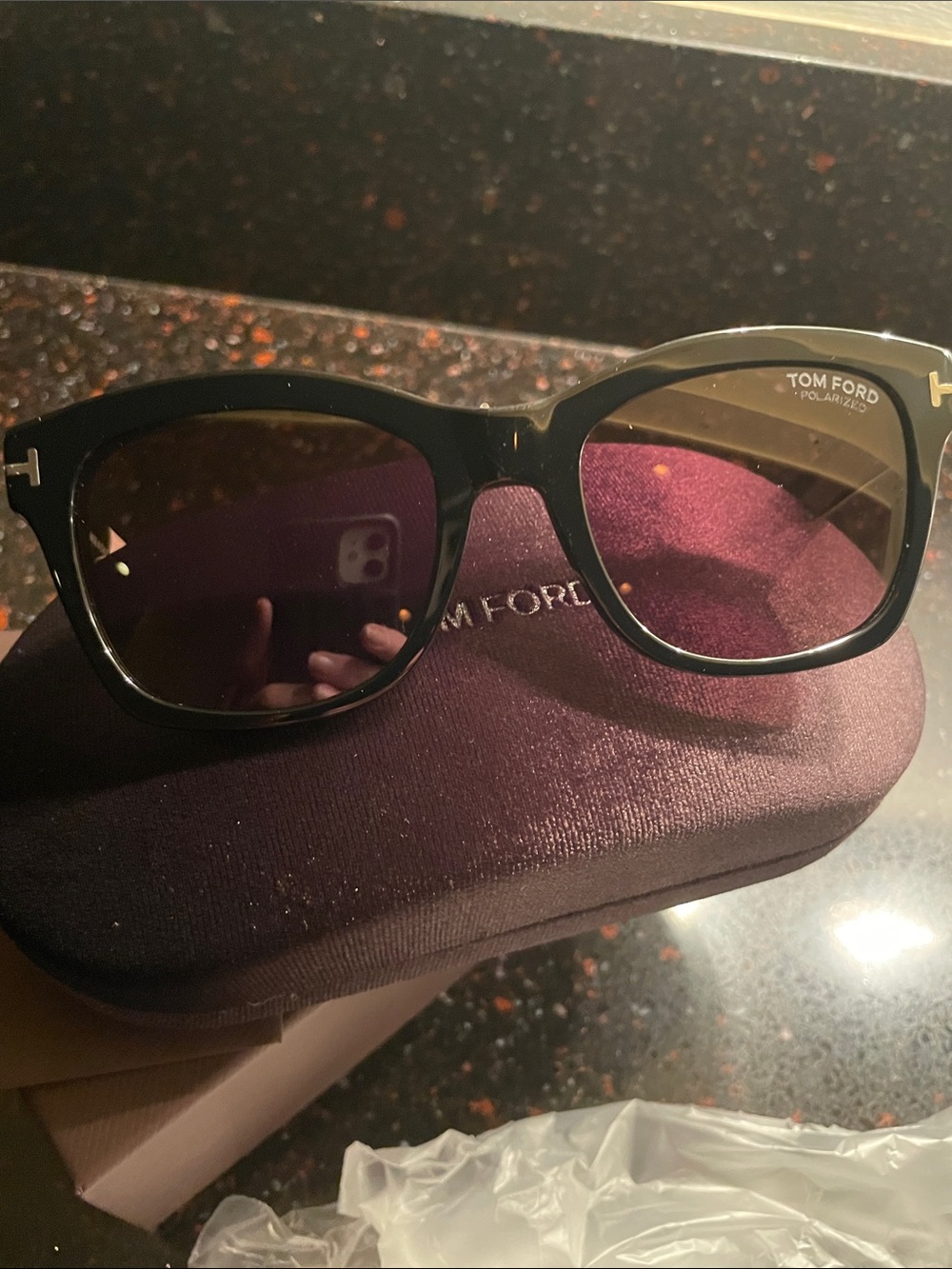 Tom Ford Black Frame Sunglasses with Black Tinted Lenses NWT made in Italy
